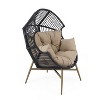 Christopher Knight Home Benno Outdoor Wicker and Iron Egg Chair with Weather-Resistant Cushion - 4 of 4