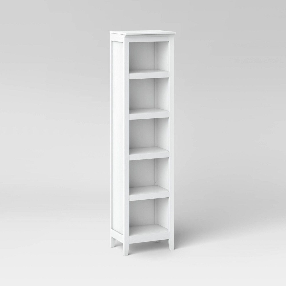 72" Carson Narrow 5 Shelf Bookcase - White - Threshold™: Traditional Style, Open Shelves