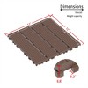 OUTSUPPLY 44-Pack Brown Interlocking Deck Tiles, 12"x12" Waterproof Plastic Patio Tiles for Outdoor, Poolside, Balcony Use - 2 of 4