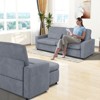 MUUEGM 89" Square Arm Corduroy Sofa| Upholstered Sofa with Deep Seat, Washable Cover, Removable Cushions - 4 of 4