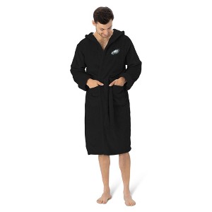 Philadelphia Eagles NFL Hooded Silk Touch Bath Robe 26x47 Inches - 1 of 4