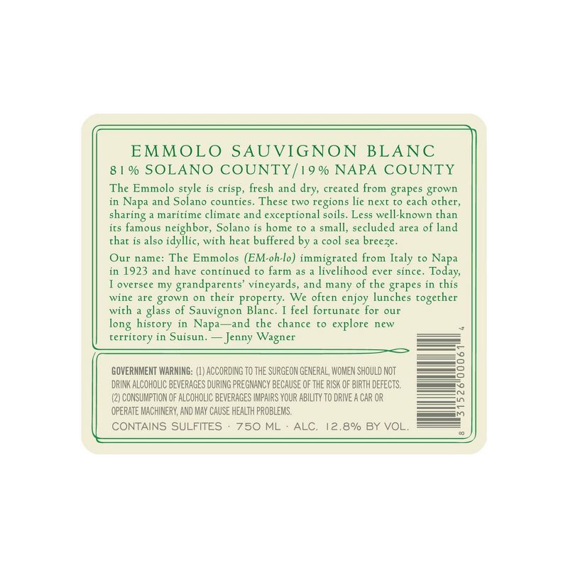 Emmolo Sauvignon Blanc White Wine - 750ml Bottle, 5 of 6