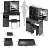 Makeup Vanity Desk with Mirror and Light, Makeup Vanity Table with Stool, Dressing Table with Drawers Open Storage for Bedroom Small Space - 2 of 4