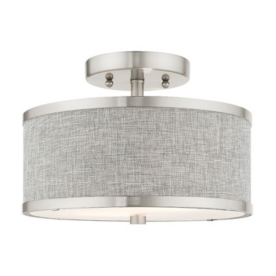 Livex Lighting Park Ridge 2 - Light Semi-Flush Mount in  Brushed Nickel
