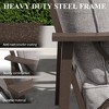 Heynemo Outdoor Patio Furniture Set, 4 Piece Patio Conversation Set with Coffee Table, Metal Furniture Set for Porch Backyard Garden, Grey - 3 of 4