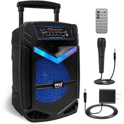 Pyle 12” Portable PA Speaker System with Bluetooth, LED Lights, & Rechargeable Battery (PPHP1242B)