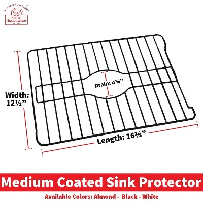 Black Coated Steel Medium Sink Protector with Center Opening
