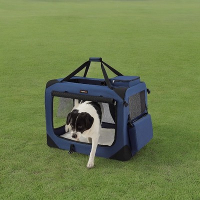 32-Inch Soft Dog Crate, Collapsible Portable for Indoor Outdoor Use - Secure Kennel with Zippers for Home, Car, Travel Camping