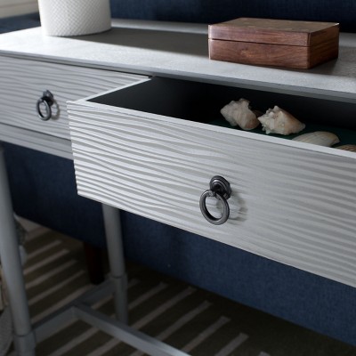Aliyah Distressed Grey 40" Wood Console Table with Storage
