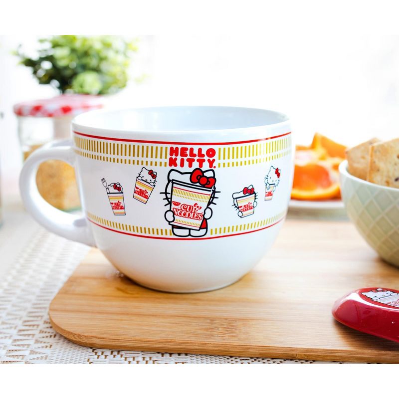Silver Buffalo Sanrio Hello Kitty x Nissin Cup Noodles Soup Mug With Spoon | Holds 24 Ounces, 5 of 7
