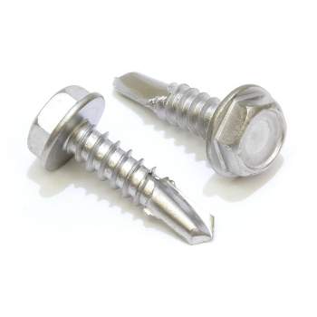 Bolt Dropper No. 10 x 2" Stainless Hex Washer Head Self Drilling Screws, 100 pack