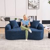Racxily Curved Loveseat Blue Full Compression Sponge Sofa, 30D Chenille No-Assembly Compact Sofa for Small Spaces & Apartments, 65"L, 300 lbs - 3 of 4