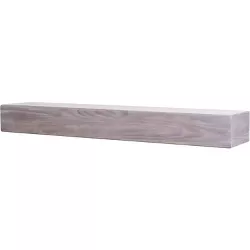 Austin Floating Wood Mantel Shelf - White Wash 72 Inch | Beautiful Wooden Rustic Shelf Perfect for Electric Fireplaces and More! Mantels Direct