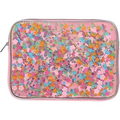 Packed Party Flower Shop Laptop Case; Women and Girls Fashion Computer Sleeve; Trendy Look for Ladies at School, Work, Home and Travel; Pink