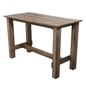 FURNIinspire Desks, Rectangular Farmhouse Table with Large Desktop Storage, Modern Table for Livingroom, Brown, 55.1"*25.4"*35.6" - 1 of 4