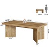 Tribesigns Farmhouse Coffee Tables for Living Room, 47-Inch Center Tea Table with Thicken Base, Easy to Assemble - 3 of 4