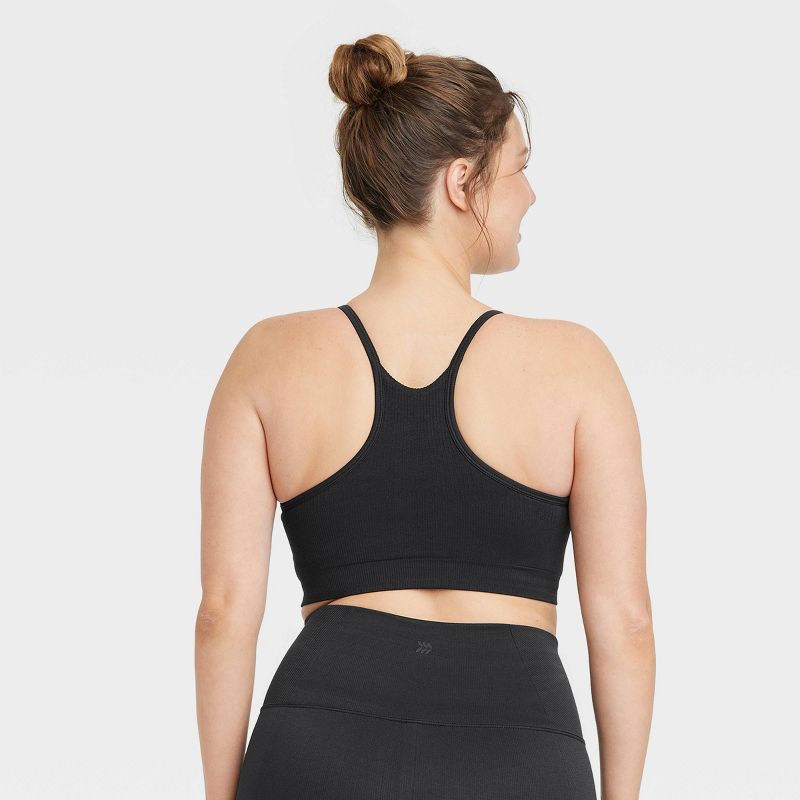 Women's Seamless Light Support Rib Sports Bra - All In Motion™, 5 of 8