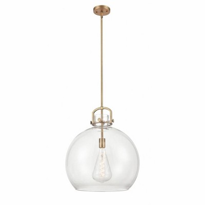 Newton Sphere - 1 Light Stem Hung Pendant In Industrial Style-22.5 Inches Tall and 18 Inches Wide