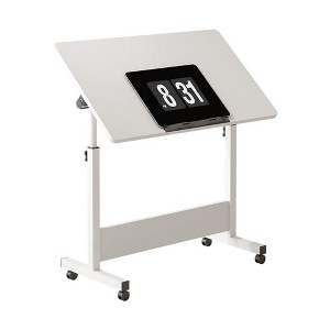 Ergonomic height-adjustable computer desk with casters for work, office and home use - 1 of 4