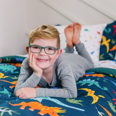 Jurassic Dinosaurs Blue Microfiber Twin Bedding Set