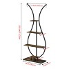 Artloge 5 Tier Tall Vase Shape Plant Stand Indoor Industrial Style Metal Wood Plant Shelf with Hanging Hooks for Home, Living Room, Balcony, Bedroom - 4 of 4
