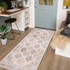 Vintage Rug Irregular Medallion Area Rug Ultra-Thin Non Slip Floral Print Indoor Mat for Living Room Dining Room Bedroom Farmhouse - 3 of 4