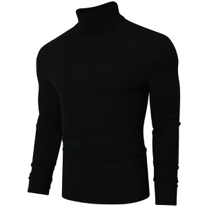 Coolmee Men's Slim Fit Basic Turtleneck Long Sleeve Lightweight Pullover Sweaters Casual Knitted Tops - 1 of 4