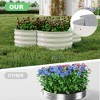 2-Pack Petal-Shaped Galvanized Raised Garden Bed with Open Base – Ground-Connected Planter for Deep Root Growth in Herbs, Veggies & Flowers - 3 of 4