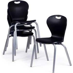 School Student Stack Chair - Ergonomic Molded Seat Shell with Robust Riveted Frame - for Classrooms in Home Learning of Office - Pack of 4 Chairs - 1 of 4