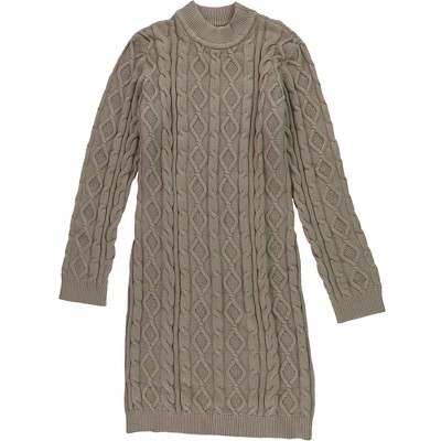 GUESS Womens Mock Neck Bodycon Sweater Dress