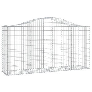 vidaXL Gabion Basket Arched Gabion Basket Planter for Flower Galvanized Iron - 78.7" x 19.7" x 39.4"/47.2" 1 - 1 of 4