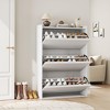 Shoe Cabinet with 3 Flip Drawers, Modern Shoe Storage for Entryway, Wooden Shoe Organizer Cabinet with Adjustable Shelf - 4 of 4