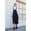 Coolmee Women's Vintage Denim Overall Dress Adjustable Strap Distressed Button A-Line Pinafore Bib Jean Dress - 2 of 4