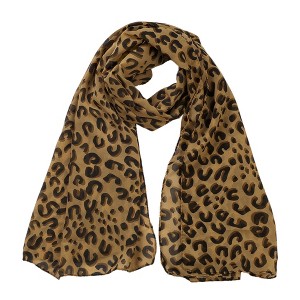 INSPIRE CHIC Women's Leopard Cheetah Animal Bow-knot Print Chiffon Fashion Scarf - 1 of 4