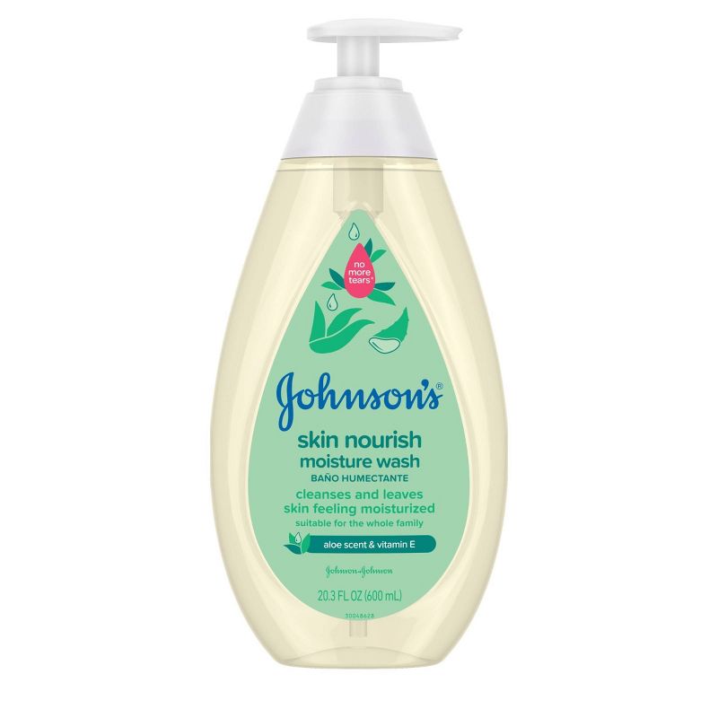 Johnson&#39;s Skin Nourishing Moisture Baby Body Wash, Aloe Scent &#38; Vitamin E, Hypoallergenic - 20.3 fl oz, 1 of 10