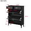 MOEPISY Free Standing Tipping Bucket Shoe Rack Organizer with 2 Flip Drawers & 2 Drawer, Modern Tipping Bucket black - 3 of 4