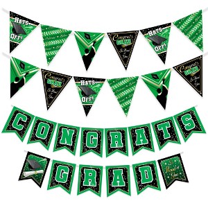 Treasures Gifted Green Graduation Banner & Pennants Kit - Green Graduation Party Decorations - 1 of 1