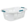 Rubbermaid Hip Hugger Laundry Basket FG299787WHT 3 Handle 1.5 Bushel 2 Pack - 3 of 4