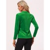 INSPIRE CHIC Women's Casual Soft Long Sleeve Button Decor V Neck Velvet Top - 4 of 4