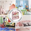 Kids Bookcase with Toy Storage - 4-Cubby Wooden Bookshelf with 3 Drawers & Slanted Toy Bins for Nursery, Playroom (Pink) - 3 of 4