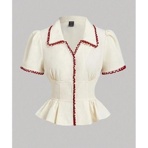 TIME HOLLOW Color Block Casual Blouse Top - 1 of 3