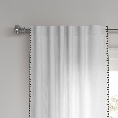 1pc 54"x84" Light Filtering Stitched Edge Curtain Panel Cream - Threshold™ - image 1 of 4
