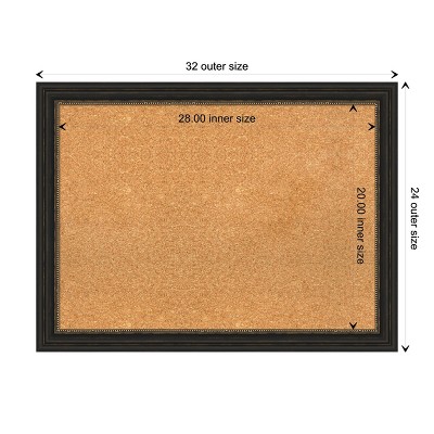 28x20 Bronze Framed Natural Corkboard