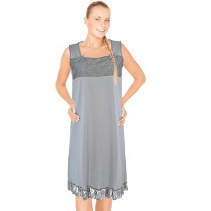 JEFFRICO Womens Sleeveless Nightgowns Sleepwear Soft Pajama Dress Nightshirts - 1 of 4