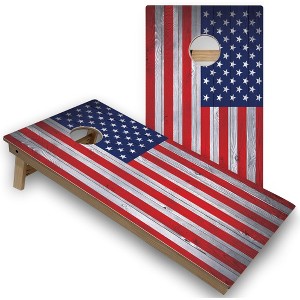 Skip's Garage American Flag Cornhole Board Set, Includes 2 Boards, 8 Bags - 1 of 4
