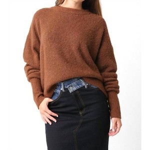 Women's Juli Cozy Crew Neck Sweater - OLIVACEOUS - 1 of 4