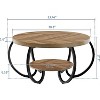 Round Coffee Table 30" Center Table, 2-Tier Coffee Table Industrial Center Tables with Adjustable Feet, Living Room Tables - 2 of 4
