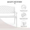Karl Home | 40.5-Inch White Cast Aluminum Outdoor Bench - 3 of 4
