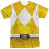 Men's Power Rangers Yellow Ranger (Front Back Print) Short Sleeve Costume T-Shirt - 2 of 4