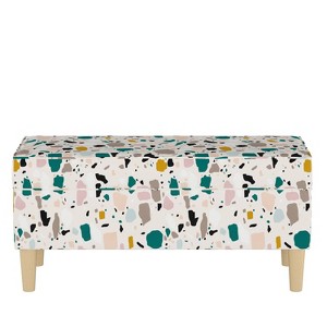 Skyline Furniture Jaxson Storage Bench Terrazzo: Contemporary Cotton Upholstered, Pine Frame, Geometric Pattern - 1 of 4